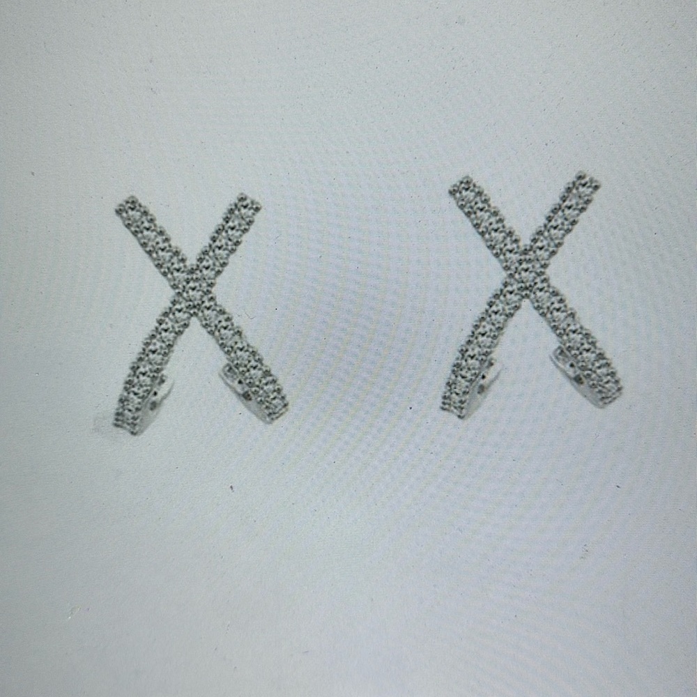 925 Crystal X Earrings Sterling